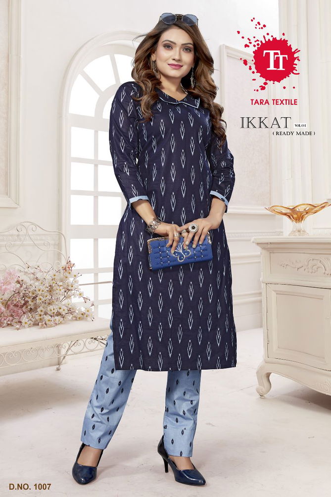 Ikkat Vol 1 By Tara Cotton Printed Kurti With Bottom Wholesale Shop In Surat
